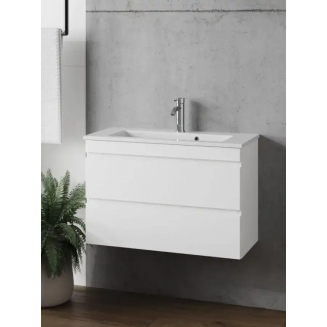 Тумба с раковиной AURA Сантельмо Слим 70-2 пд подвесная, белая