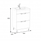 Тумба с раковиной AURA Техно 60-2 напольная, белая