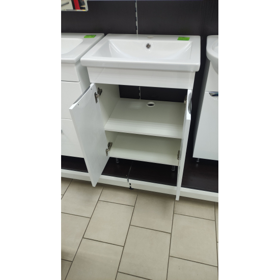 Тумба с раковиной AURA Техно 60 напольная, белая