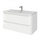 Тумба с раковиной AURA Токио 100-2 пд подвесная, белая