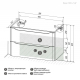 Тумба с раковиной AURA Токио 100-2 пд подвесная, белая