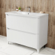 Тумба с раковиной AURA Токио 80-2 напольная, белая