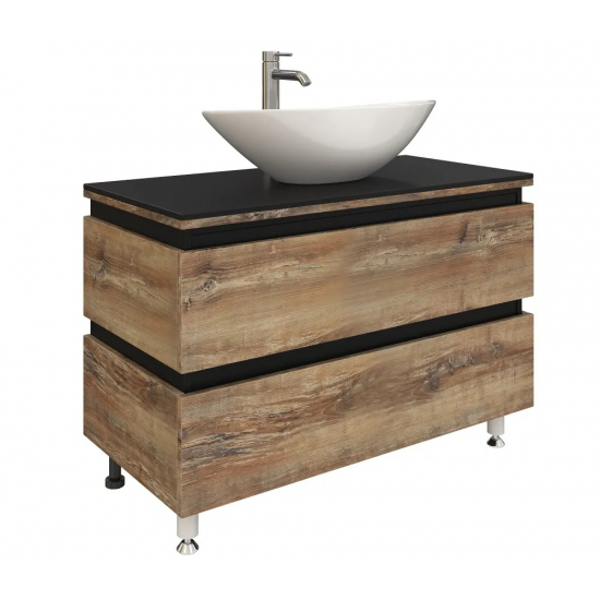 Тумба с раковиной AURA Триумф 70-2 напольная, славянский дуб