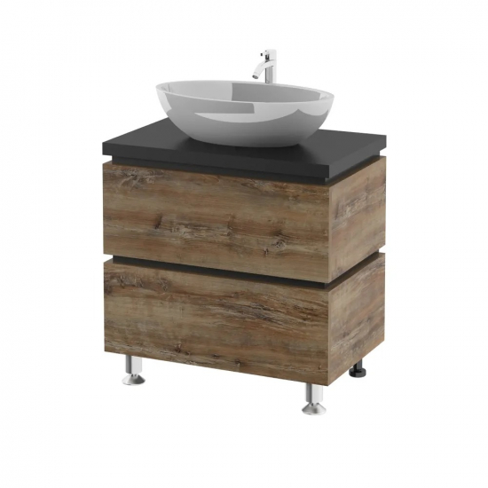 Тумба с раковиной AURA Триумф 70-2 напольная, славянский дуб