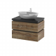 Тумба с раковиной AURA Триумф 70-2 пд подвесная, славянский дуб