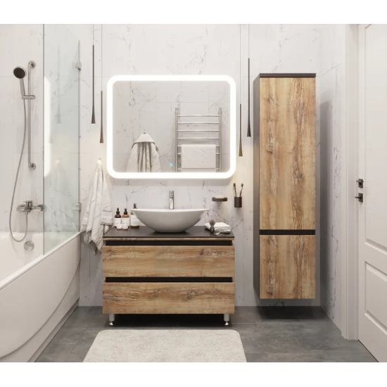 Тумба с раковиной AURA Триумф 90-2 напольная, славянский дуб