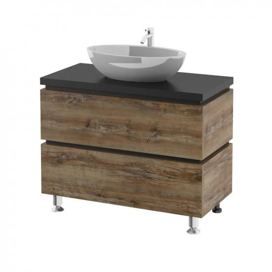 Тумба с раковиной AURA Триумф 90-2 напольная, славянский дуб