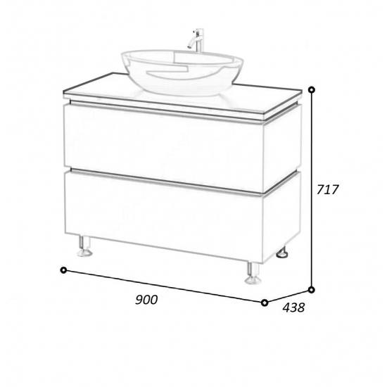 Тумба с раковиной AURA Триумф 90-2 напольная, славянский дуб