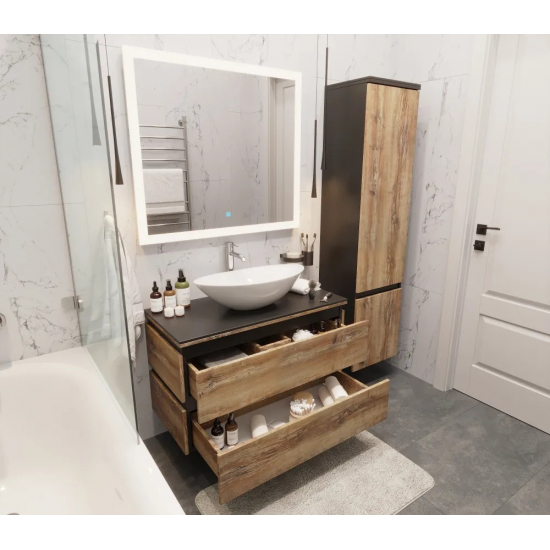 Тумба с раковиной AURA Триумф 90-2 пд подвесная, славянский дуб