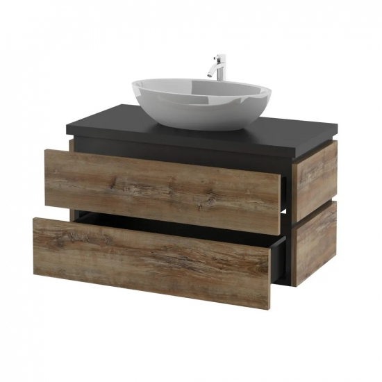 Тумба с раковиной AURA Триумф 90-2 пд подвесная, славянский дуб