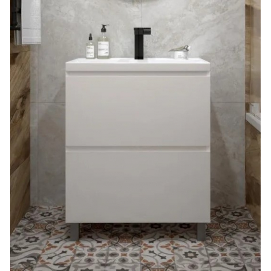 Тумба с раковиной AURA Vanessa 60-2 напольная, белая