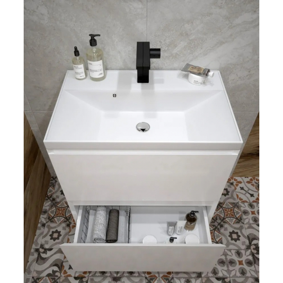 Тумба с раковиной AURA Vanessa 60-2 напольная, белая