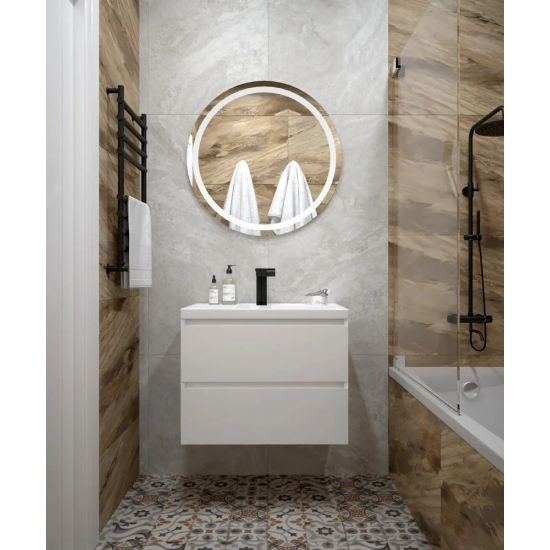 Тумба с раковиной AURA Vanessa 60-2 пд подвесная, белая