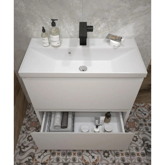 Тумба с раковиной AURA Vanessa 70-2 напольная, белая