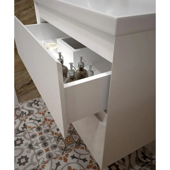 Тумба с раковиной AURA Vanessa 70-2 пд подвесная, белая