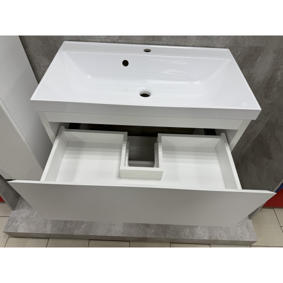 Тумба с раковиной AURA Vanessa 80-2 напольная, белая