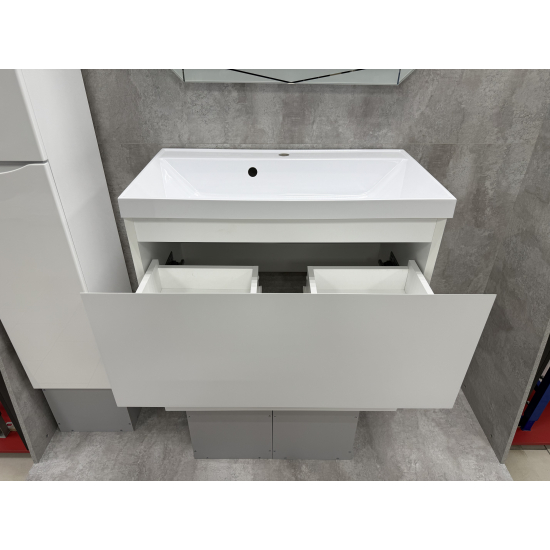 Тумба с раковиной AURA Vanessa 80-2 напольная, белая