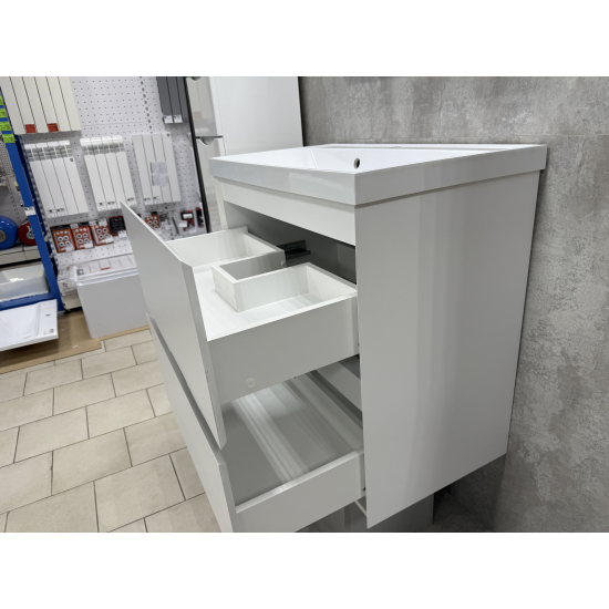 Тумба с раковиной AURA Vanessa 80-2 напольная, белая