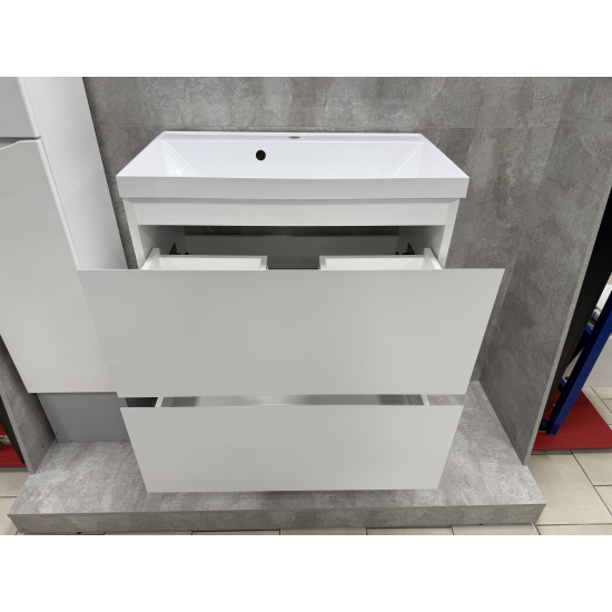 Тумба с раковиной AURA Vanessa 80-2 напольная, белая