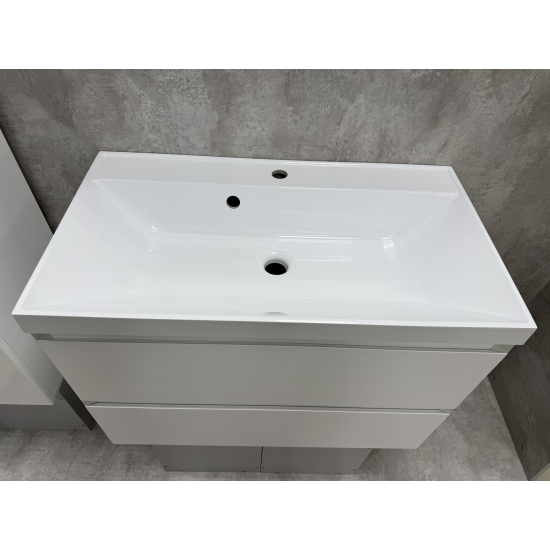 Тумба с раковиной AURA Vanessa 80-2 пд подвесная, белая