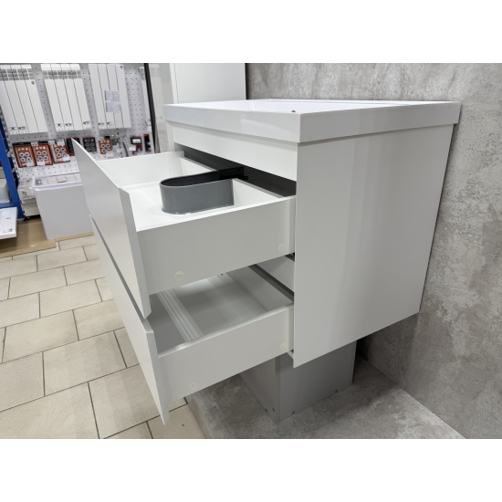 Тумба с раковиной AURA Vanessa 80-2 пд подвесная, белая