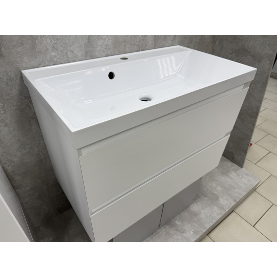 Тумба с раковиной AURA Vanessa 80-2 пд подвесная, белая