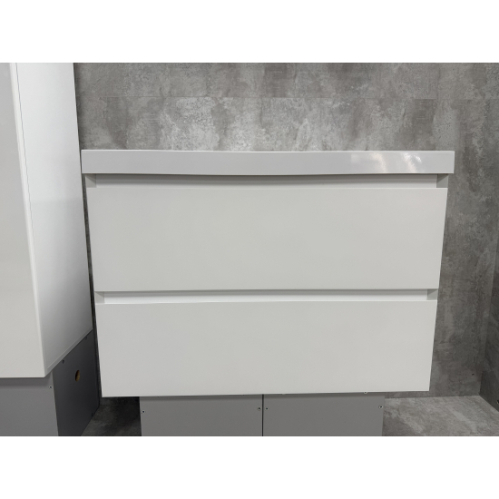 Тумба с раковиной AURA Vanessa 80-2 пд подвесная, белая