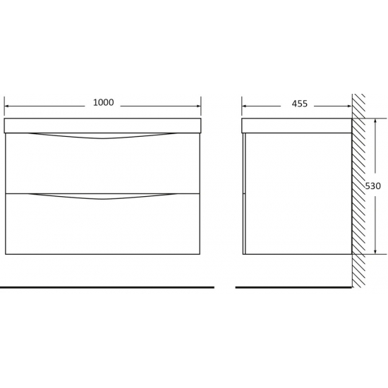 Тумба с раковиной BELBAGNO Acqua 100 подвесная, robere nature grigio