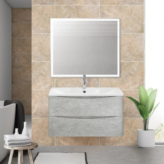 Тумба с раковиной BELBAGNO Acqua 80 подвесная, cemento verona grigio