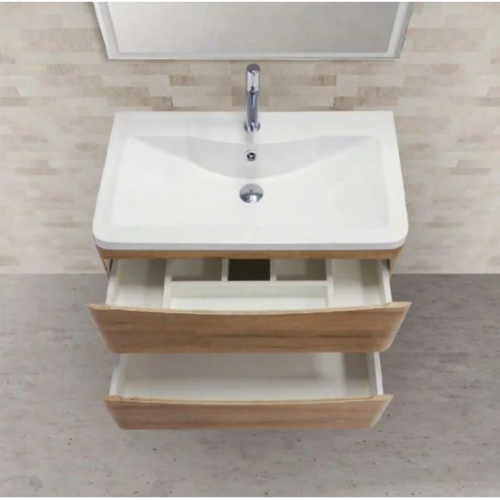 Тумба с раковиной BELBAGNO Acqua 80 подвесная, cemento verona grigio