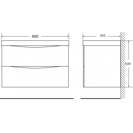 Тумба с раковиной BELBAGNO Acqua 80 подвесная, cemento verona grigio