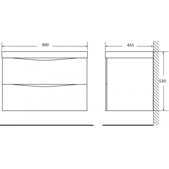Тумба с раковиной BELBAGNO Acqua 90 подвесная, robere nature grigio