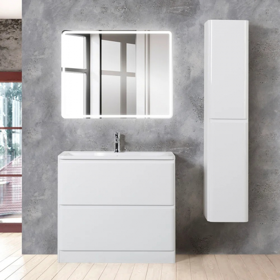 Тумба с раковиной BELBAGNO Albano 100 напольная, bianco lucido