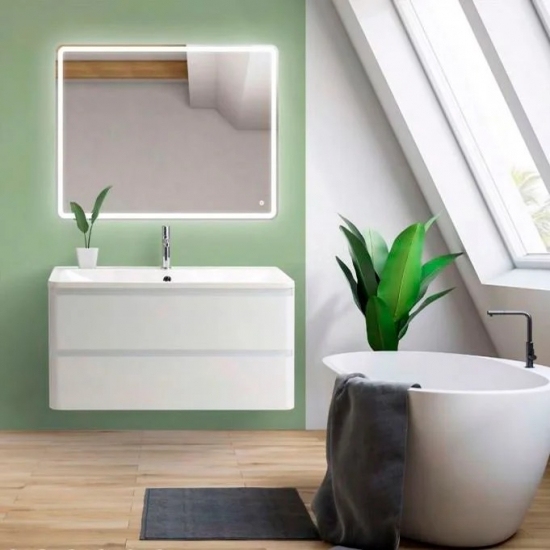 Тумба с раковиной BELBAGNO Albano 80 подвесная, bianco lucido