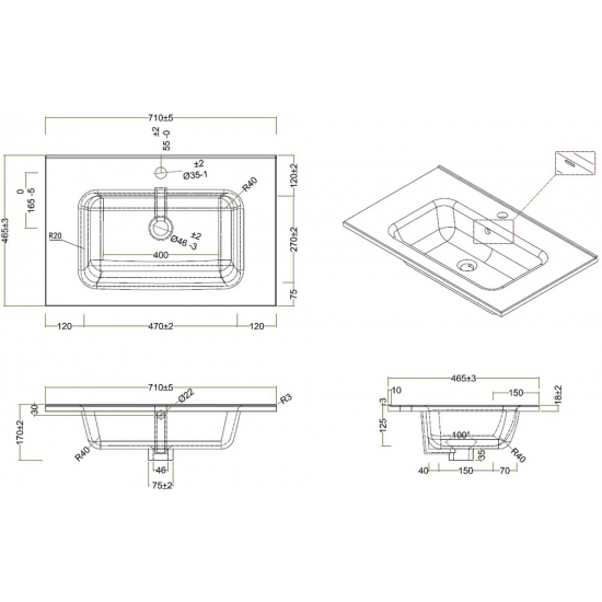 Тумба с раковиной BELBAGNO Kraft 70 rovere nebrasca nature