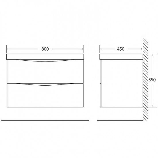 Тумба с раковиной BELBAGNO Marino 80 bianco lucido, подвесная
