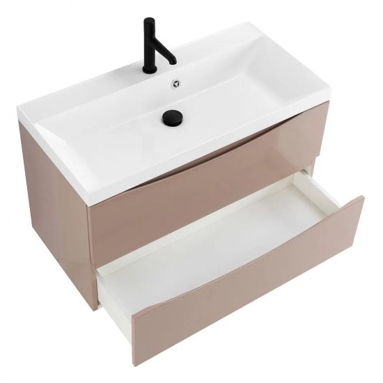 Тумба с раковиной BELBAGNO Marino 80 capucino lucido