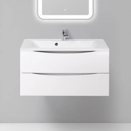Тумба с раковиной BELBAGNO Marino 90 bianco lucido, подвесная