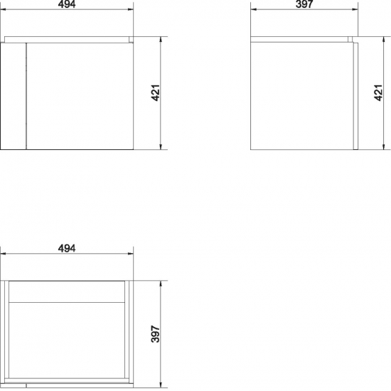 Тумба с раковиной CERSANIT Colour 50 раковина como 50