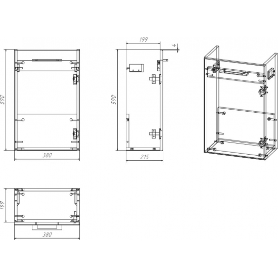 Тумба с раковиной CERSANIT Lara 40 белая, раковина como 40
