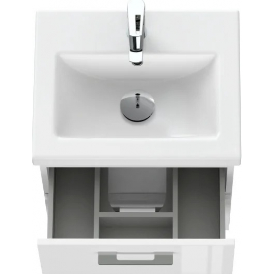Тумба с раковиной CERSANIT Lara 50 белая, раковина como 50