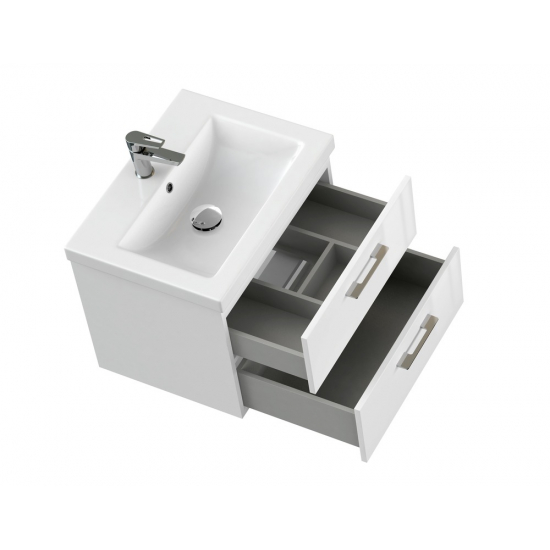 Тумба с раковиной CERSANIT Lara 60 белая, раковина como 60