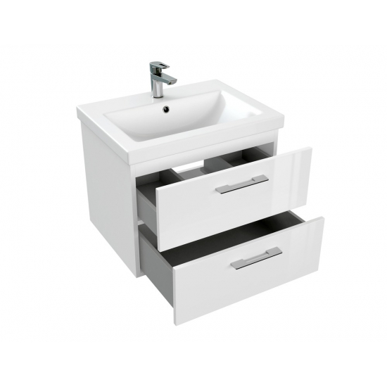 Тумба с раковиной CERSANIT Lara 60 белая, раковина como 60