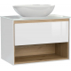 Тумба с раковиной CERSANIT Louna 80 со столешницей и раковиной Moduo 55 Leaf