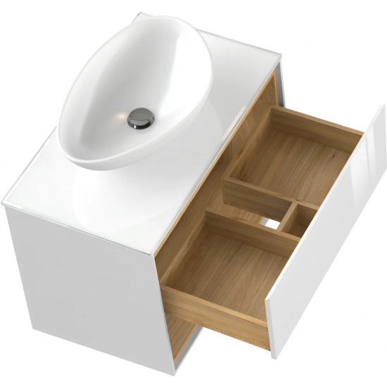 Тумба с раковиной CERSANIT Louna 80 со столешницей и раковиной Moduo 55 Leaf