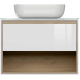 Тумба с раковиной CERSANIT Louna 80 светлое дерево, со столешницей