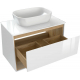 Тумба с раковиной CERSANIT Louna 80 светлое дерево, со столешницей