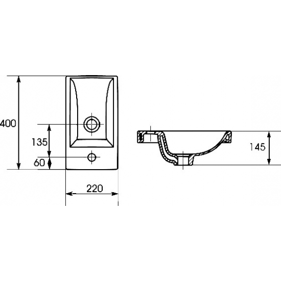 Тумба с раковиной CERSANIT Melar 40 раковина como 40