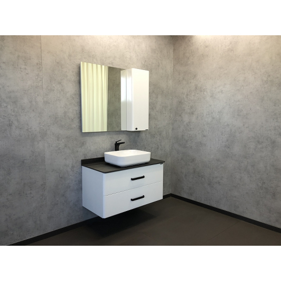 Тумба с раковиной COMFORTY Амстердам 95 черная матовая столешница