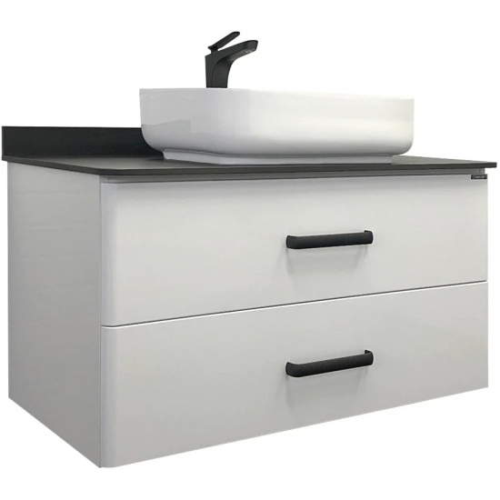 Тумба с раковиной COMFORTY Амстердам 95 черная матовая столешница